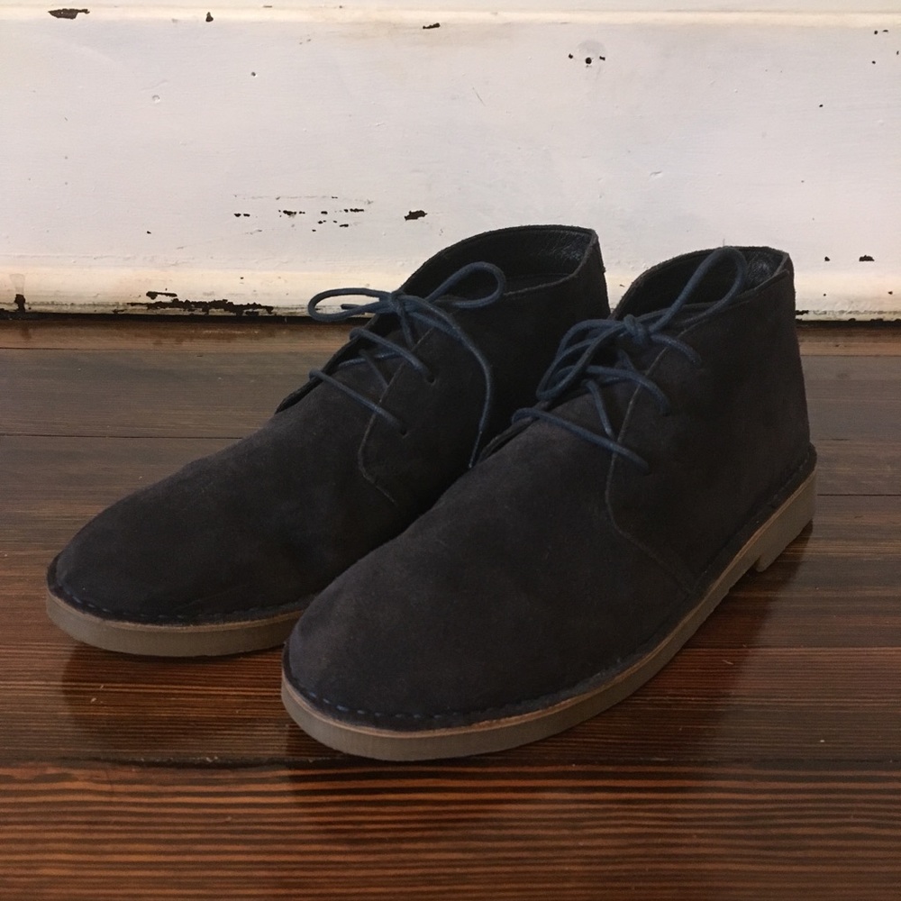 Armani Exchange Blue Suede Dress Shoe